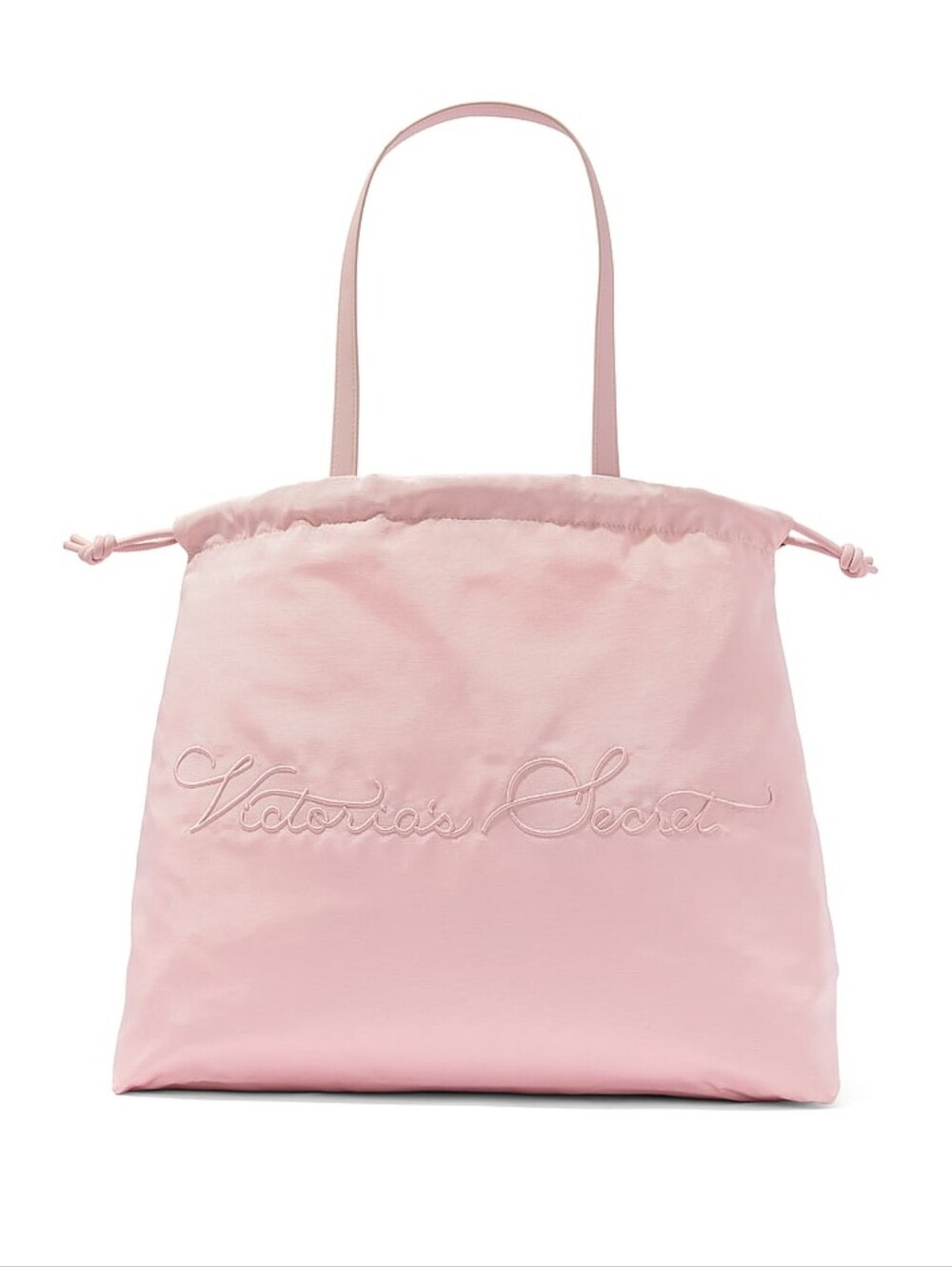 Victoria's Secret Light Pink Drawstring Cinched Tote Bag